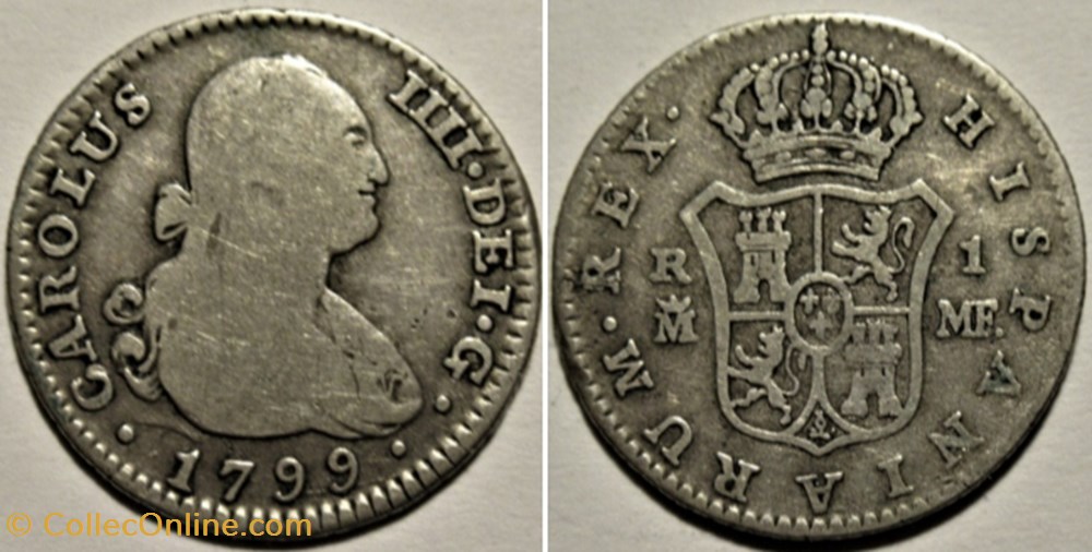 1799 Real Madrid - Carlos IV de España monnaies monde espagne 1799 real madrid carlos iv de espana