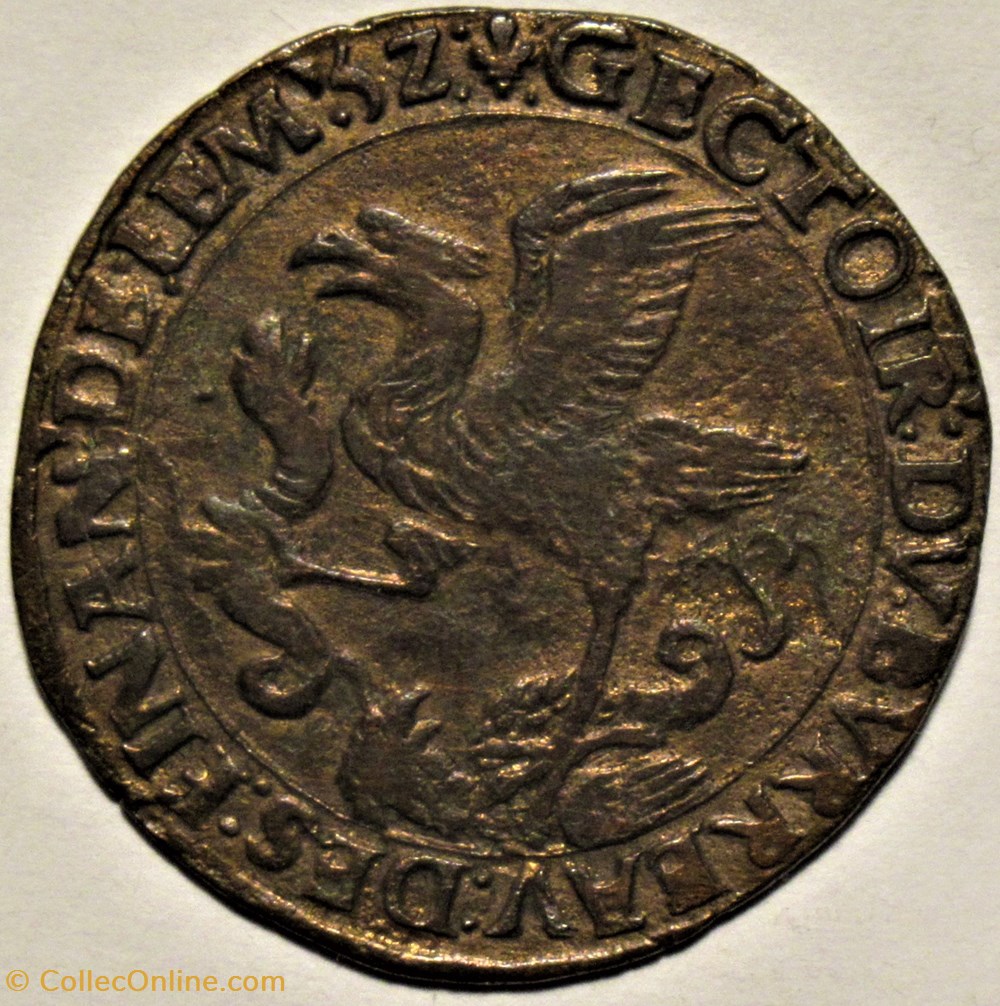 Charles V - 1552 Jeton du Bureau des Finances, Bruges, Pays-Bas Méridionaux monnaies europe medievale espagnols charles v 1552 jeton du bureau des finances bruges pays bas meridionaux