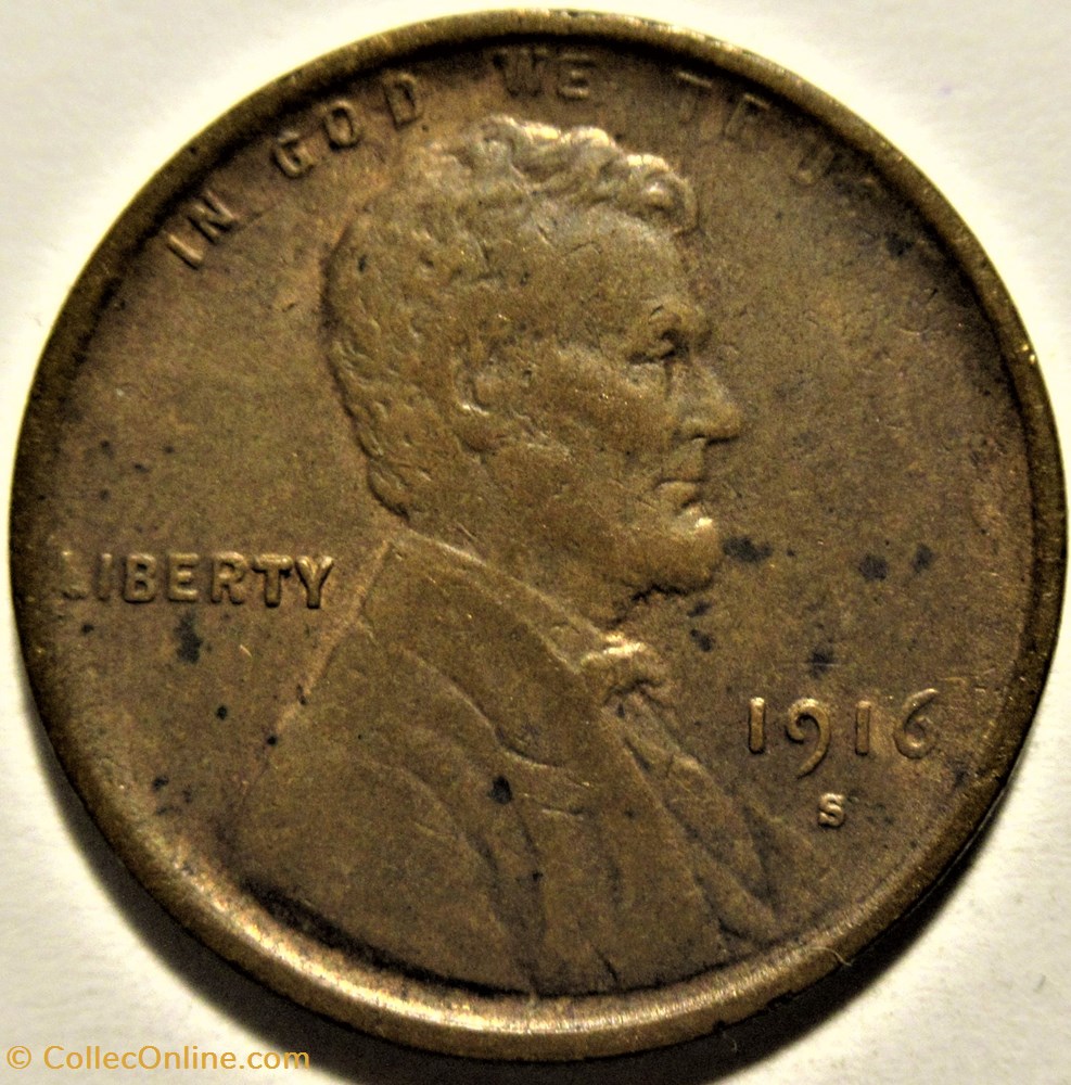 1916 S One Cent monnaies monde etats unis 1916 s one cent
