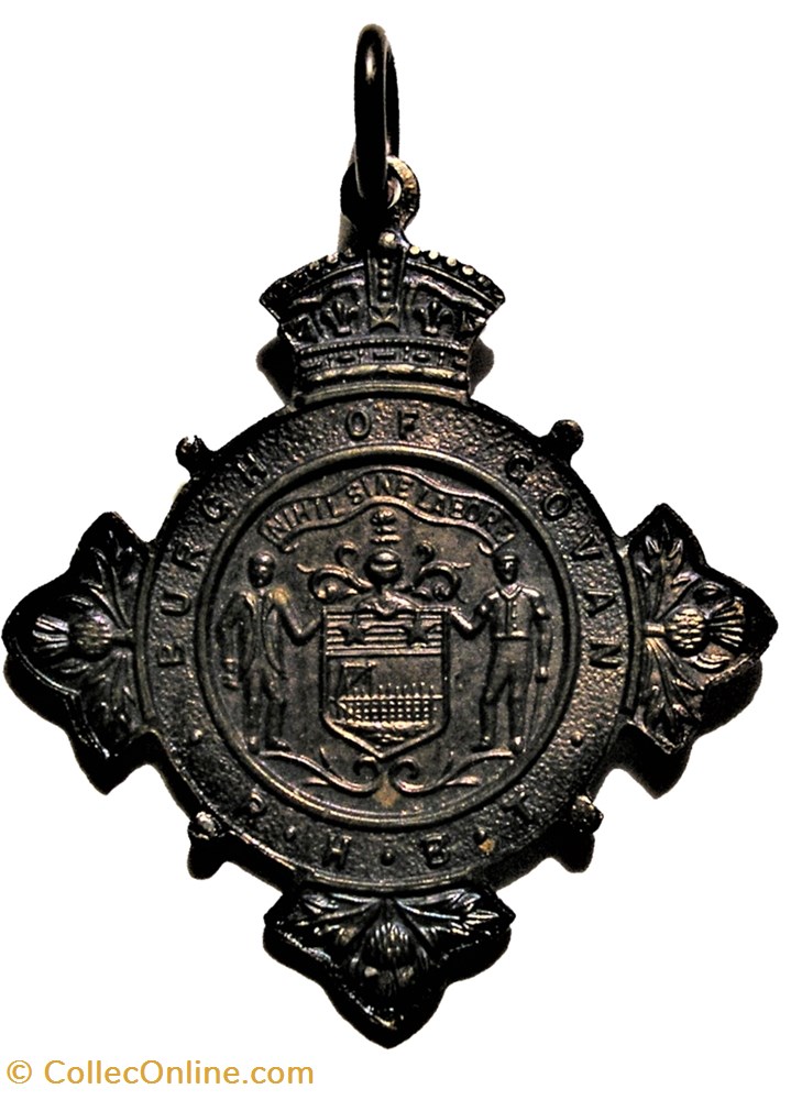 Edward VII & Alexandra - 1902 Coronation Medallion to Burgh of Govan, Glasgow District, Scotland 3 monnaie jeton mereaux edward vii alexandra 1902 coronation medallion to burgh of govan glasgow district scotland
