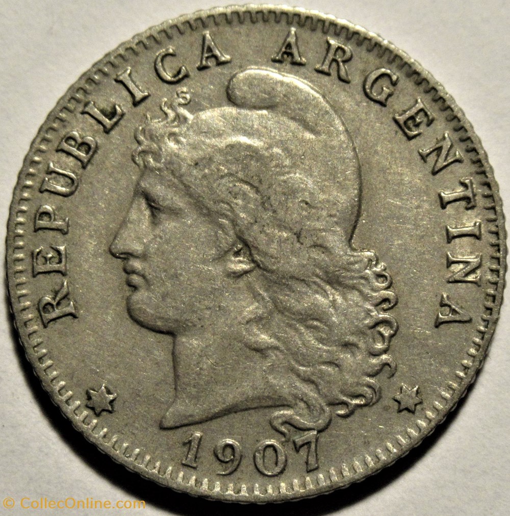 monnaies monde argentine argentina 20 centavos 1907