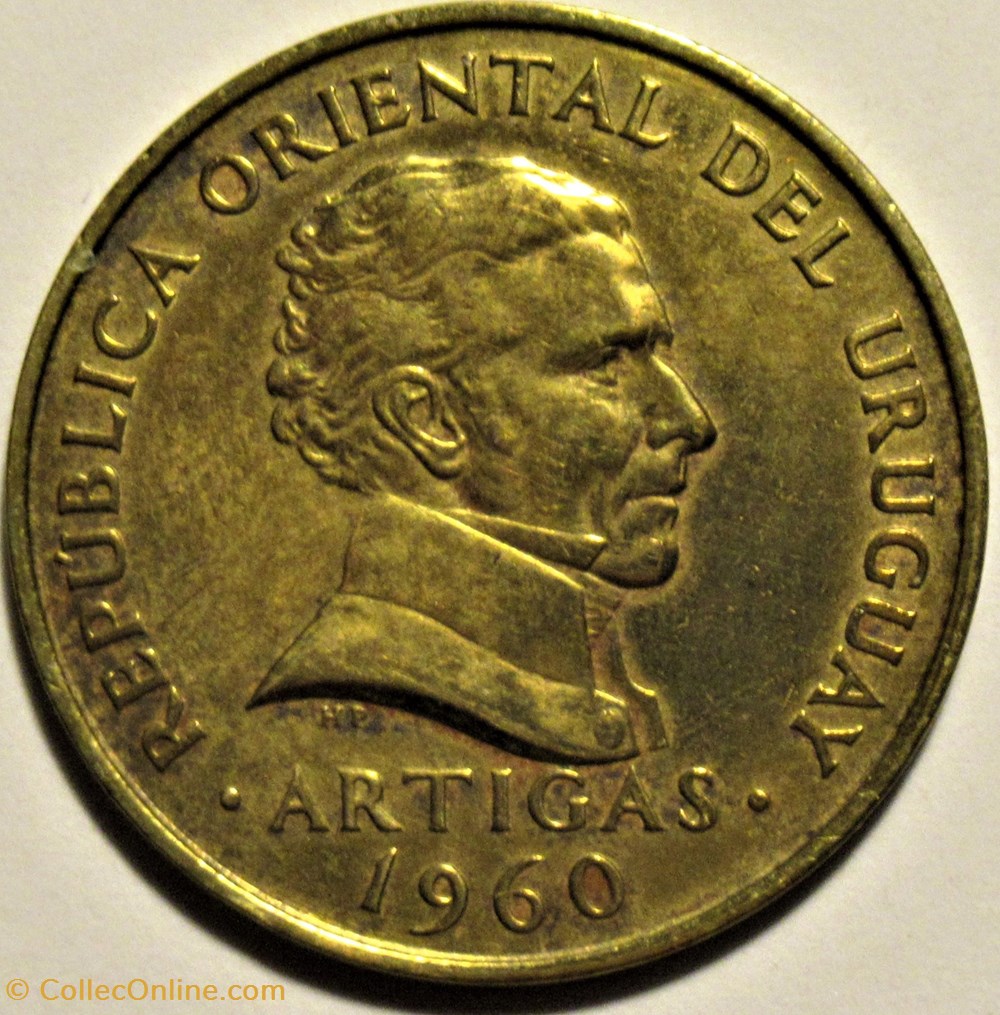 Uruguay - 10 Centesimos 1960, José Artigas monnaies monde uruguay 10 centesimos 1960 jose artigas
