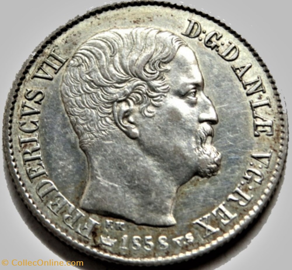 Frederik VII Denmark - 16 Skilling Rigsmønt 1858 monnaies monde danemark frederik vii denmark 16 skilling rigsm nt 1858