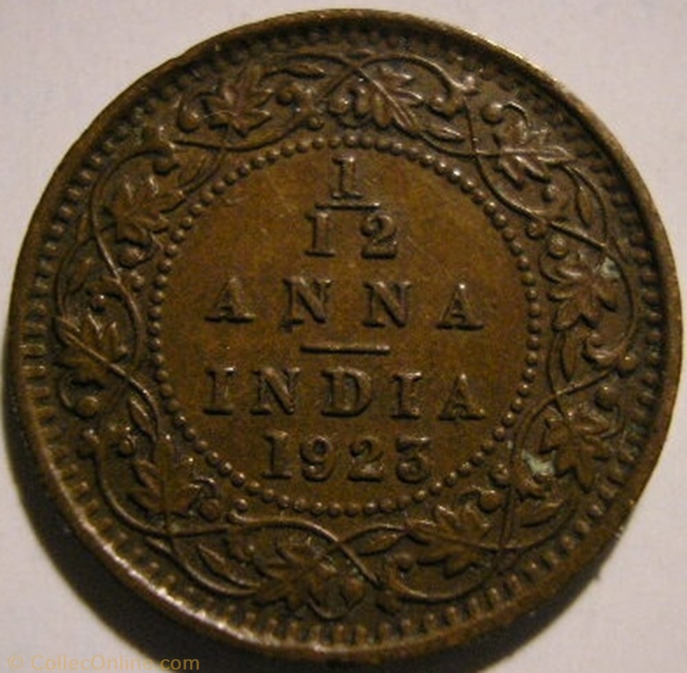 George V - 1/12 Anna 1923 Calcutta - British India Empire monnaie monde inde george v 1 12 anna 1923 calcutta british india empire