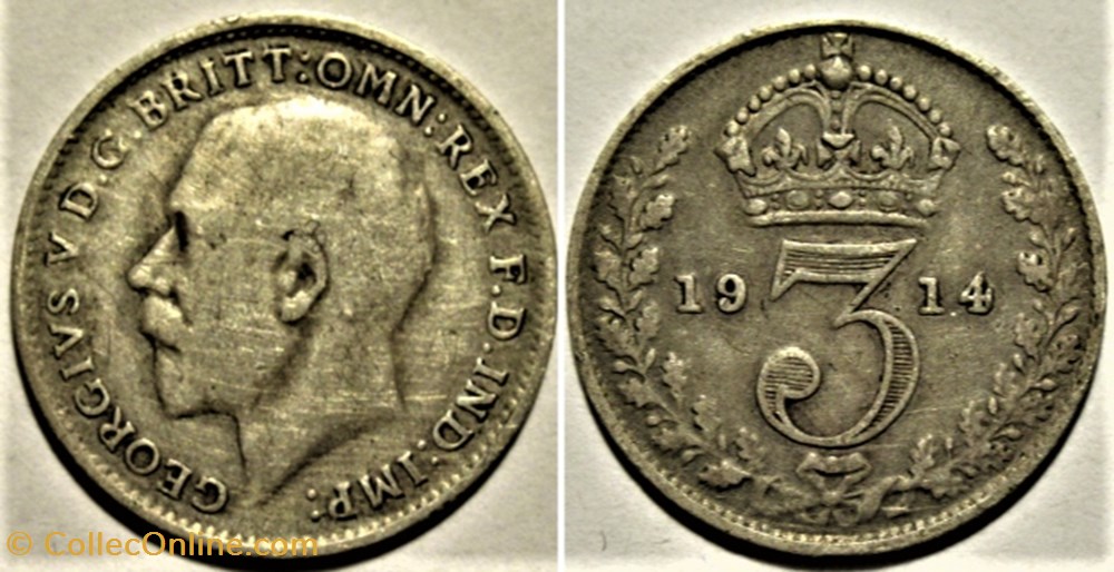 George V - 3 Pence 1914 - United Kingdom monnaies monde royaume george v 3 pence 1914 united kingdom
