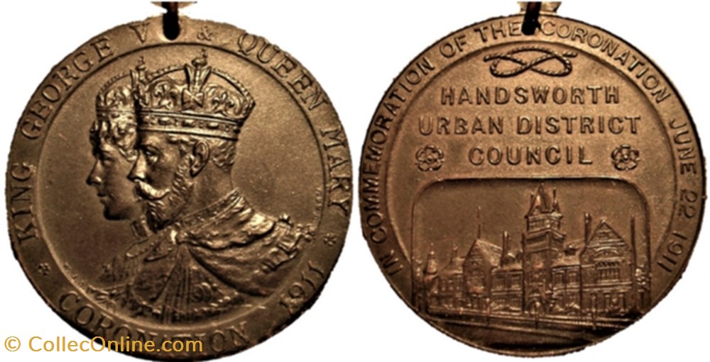 medaille royaume uni george v mary 1911 coronation medal handsworth uk