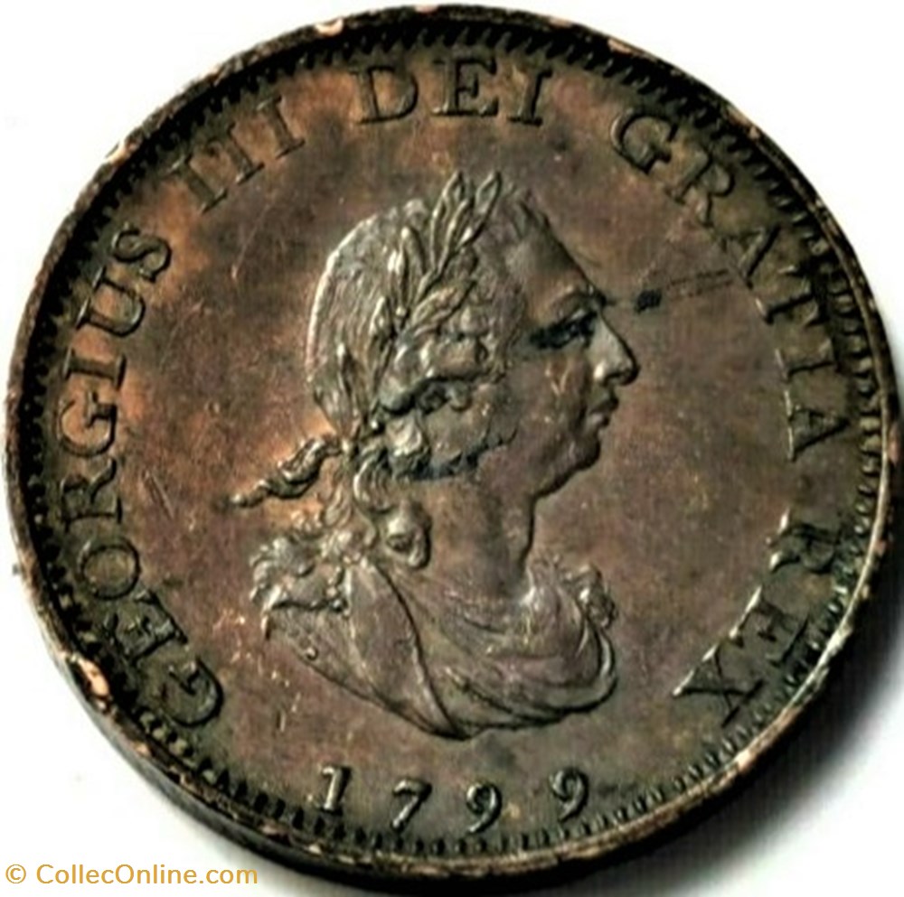 George III - Farthing 1799 Great Britain monnaies monde royaume uni george iii farthing 1799 great britain