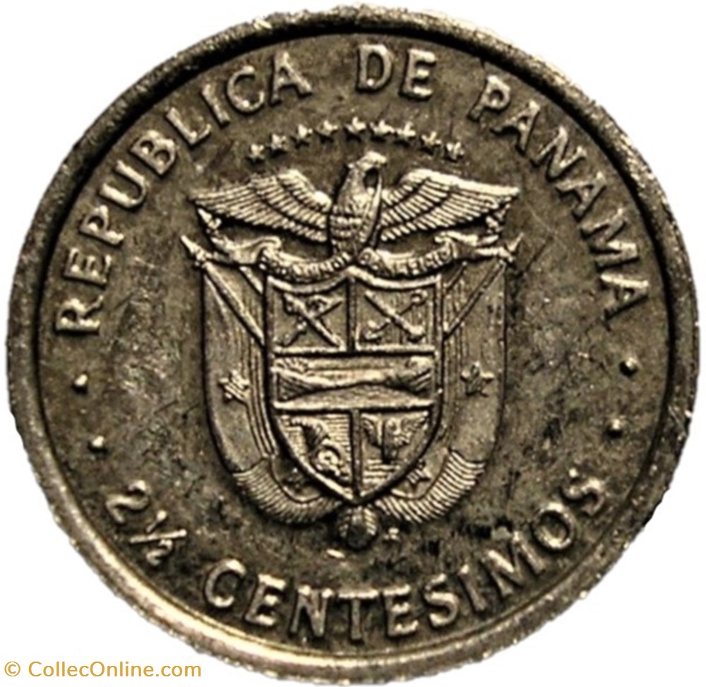 Panama - 2-1/2 Centesimos 1975 & 1976- Victoriano Lorenzo 4 monnaies monde panama 2 1 2 centesimos 1975 1976 victoriano lorenzo