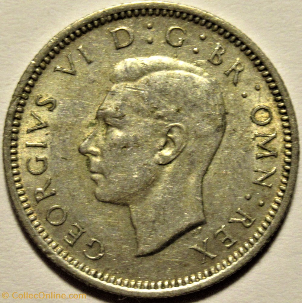 George VI - 6 Pence 1945 - Great Britain 2 monnaies monde royaume uni george vi 6 pence 1945 great britain