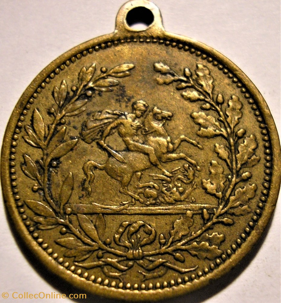 Edward VII & Alexandra - Medalet St George 1902 3 monnaie jeton mereaux edward vii alexandra medalet st george 1902