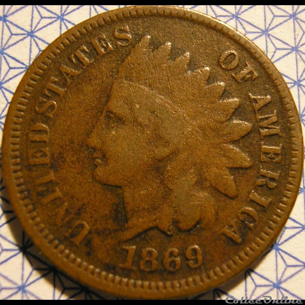 1869 One Cent monnaie monde etat uni 1869 one cent