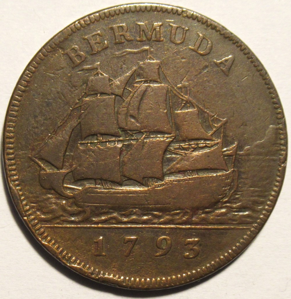 1793 Penny Bermuda monnaies monde bermudes 1793 penny bermuda