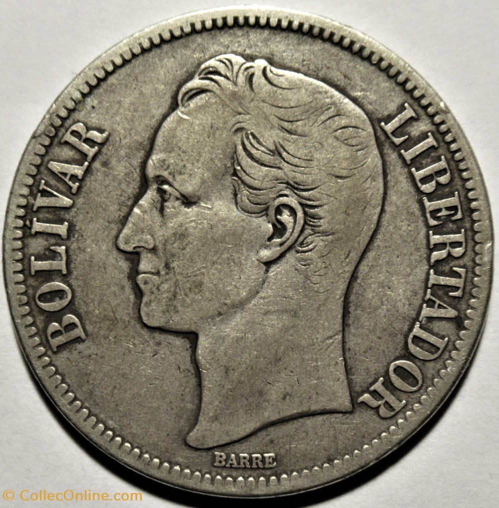 monnaies monde venezuela 5 bolivares 1935