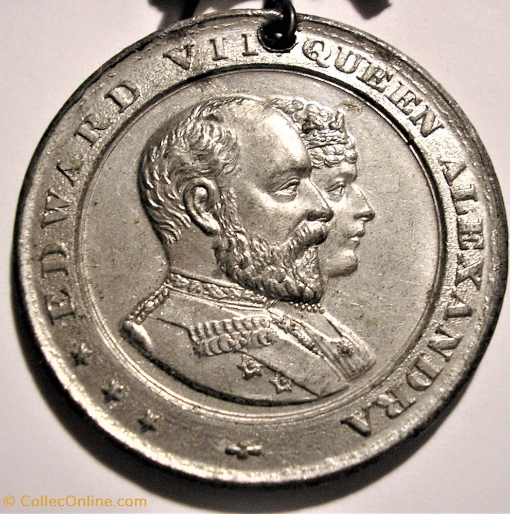 Edward VII & Alexandra - 1902 Coronation Silvery Medal - UK 2 medaille royaume uni edward vii alexandra 1902 coronation silvery medal uk
