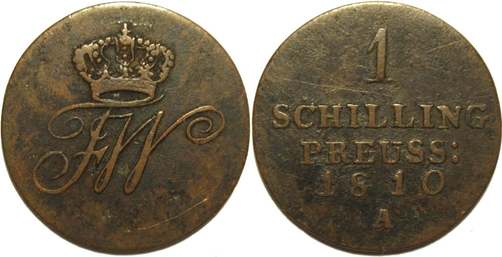 monnaies europe medievale a saint empire romain germanique friedrich wilhelm iii 1 schilling 1810 berlin