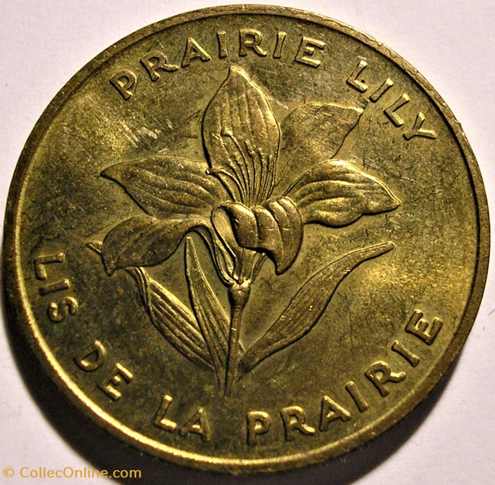 Saskatchewan 1905 - Provincial Arms and Flowers 1965-68, Shell Oil Token 2 monnaie jeton mereaux saskatchewan 1905 provincial arms and flowers 1965 68 shell oil token