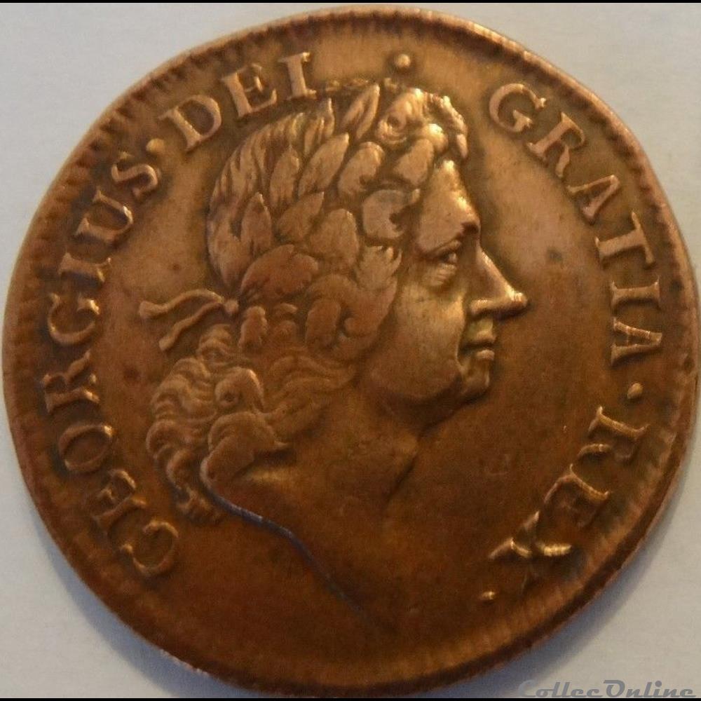1723 Half Penny - Wood's Hibernia - George Ist monnaie monde irlande 1723 half penny woos hibernia george ist