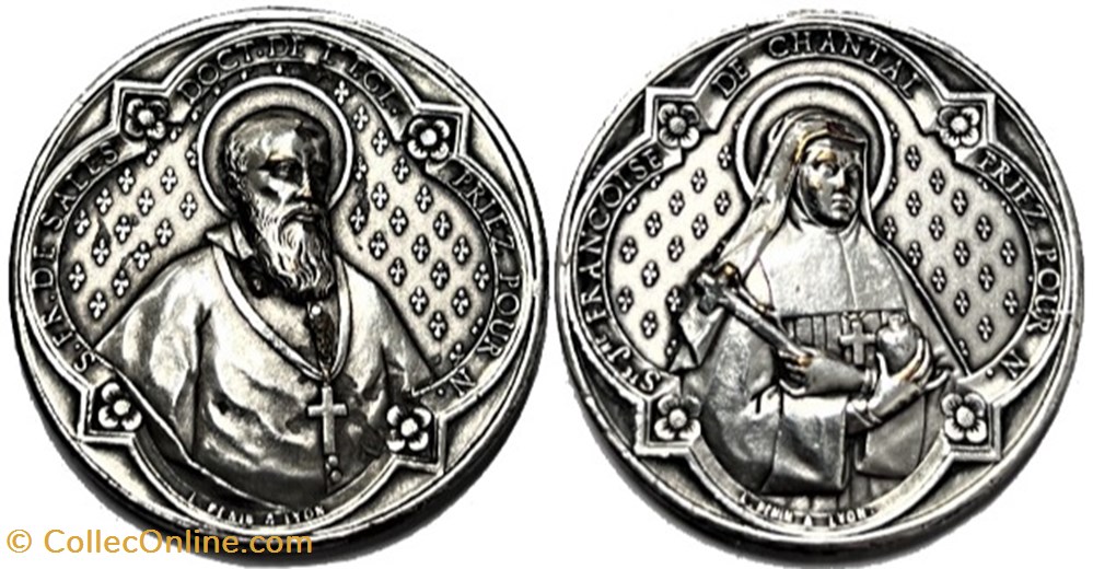 medailles religieuses fondateurs de ordre de la visitation medaille par l penin
