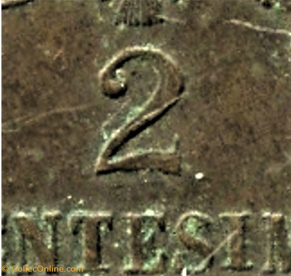 1903 Regno d'Italia, 2 Centesimi, Roma - Vittorio Emanuele III - Variety 4 monnaies monde italie 1903 regno italia 2 centesimi roma vittorio emanuele iii variety