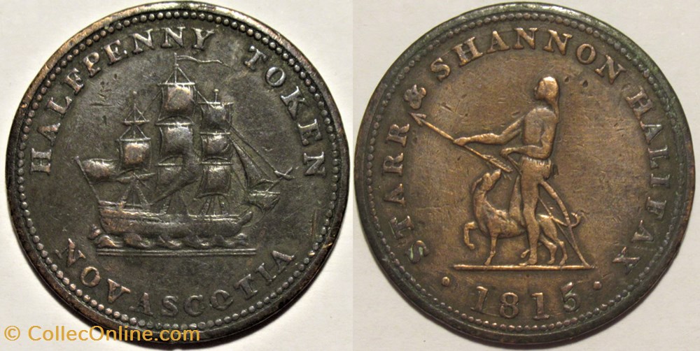 Nova Scotia 1815 HalfPenny - Starr & Shannon Token monnaies monde canada nova scotia 1815 halfpenny starr shannon token