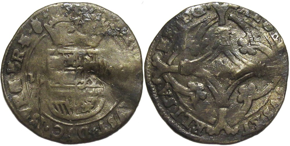 Albert & Isabelle - 1 Patard 1616 - Brussels, Spanish Netherlands monnaies europe medievale pays bas espagnols albert isabelle 1 patard 1616 brussels spanish netherlands