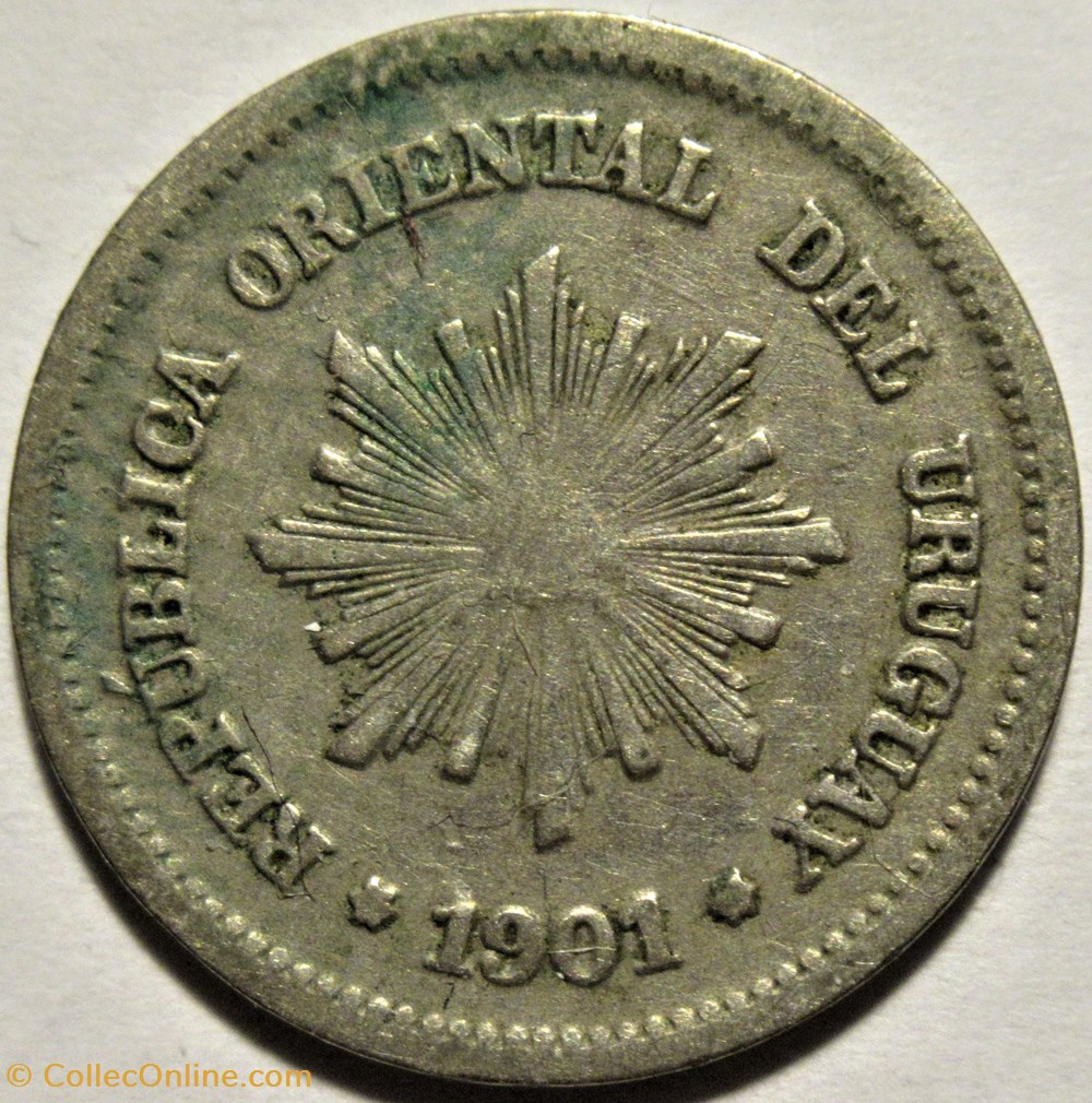 Uruguay - 1 Centésimo 1901 A 2 monnaies monde uruguay 1 centesimo 1901 a