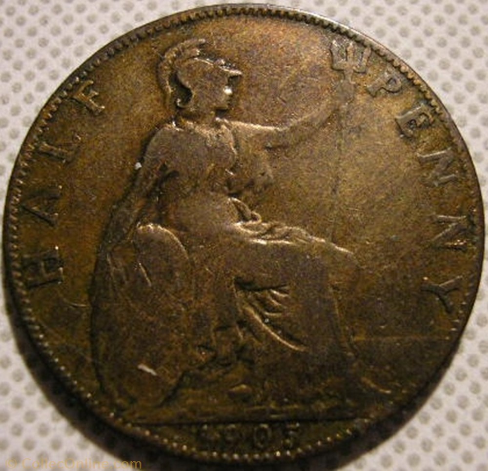 monnaie monde royaume uni edward vii half penny 1905 great britain