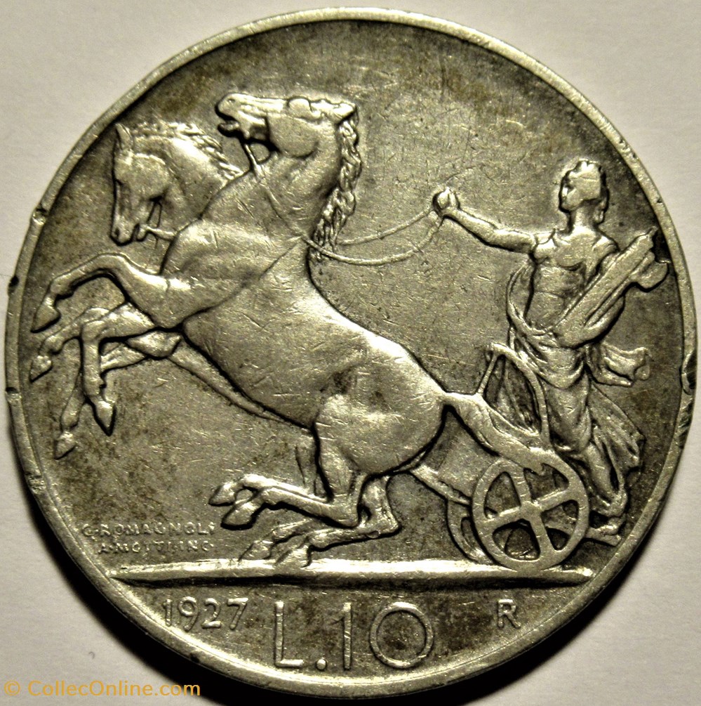 1927 Royaume d'Italie, 10 Lire, Roma - Vittorio Emanuele III 3 monnaies monde 1927 royaume italie 10 lire roma vittorio emanuele iii