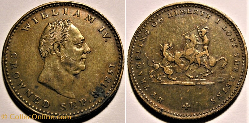 William IV - 1831 Coronation Medalet, Great Britain monnaie jeton mereaux william iv 1831 coronation medalet great britain