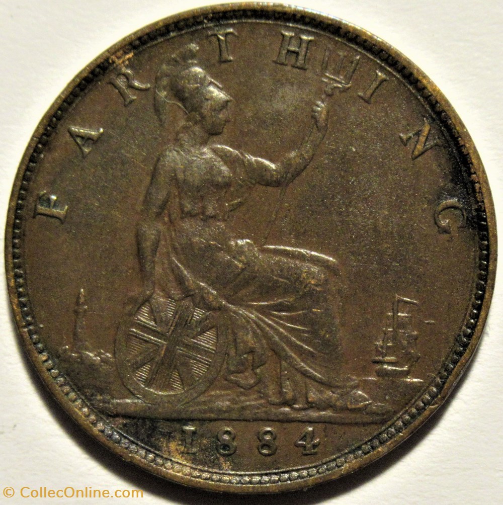 Victoria - One Farthing 1884 - Kingdom of Great Britain 3 monnaies monde royaume uni victoria one farthing 1884 kingdom of great britain