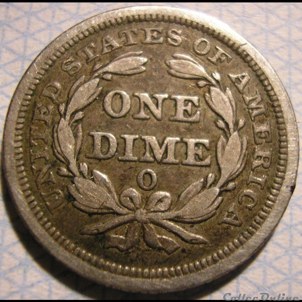 1857 o Dime / 10 Cents 2 monnaie monde etat uni 1857 o dime 10 cents