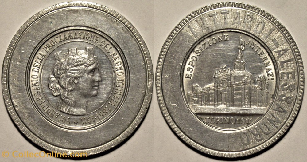 medailles italie 1911 international exhibition of torino 50th anniversary of kingdom of italy