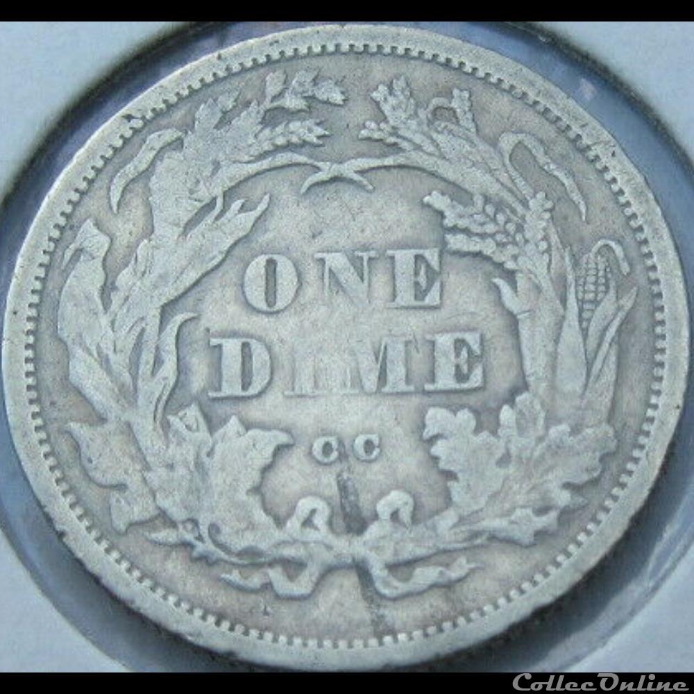 monnaie monde etat uni 1875 cc above dime 10 cents