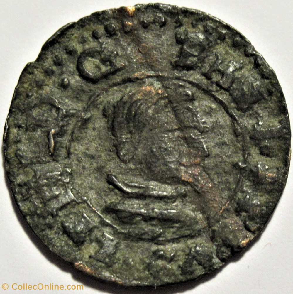 1661 Sevilla - 8 Maravedis - Felipe IV de España - (ex.2) 2 monnaies monde espagne 1661 sevilla 8 maravedis felipe iv de espana ex 2