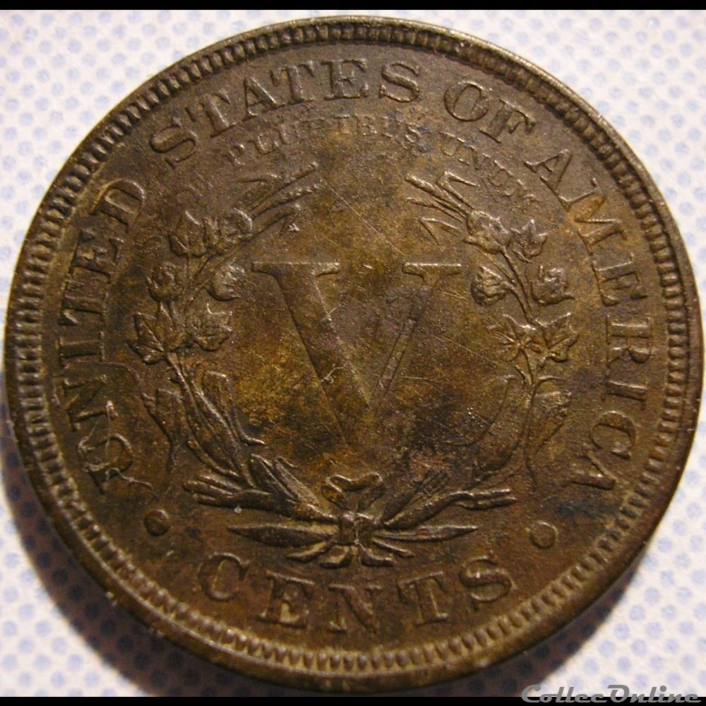 monnaie monde etat uni 1883 5 cents ex 2
