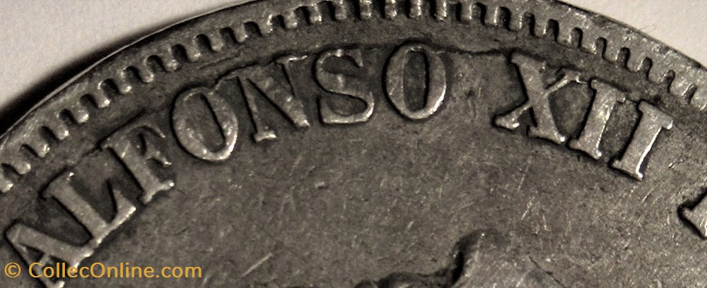 1878 - 5 Pesetas - Alfonso XII de España 4 monnaies monde espagne 1878 5 pesetas alfonso xii de espana