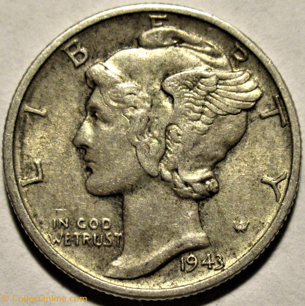 1943 Dime - Doubling Date monnaies monde etats unis 1943 dime doubling date