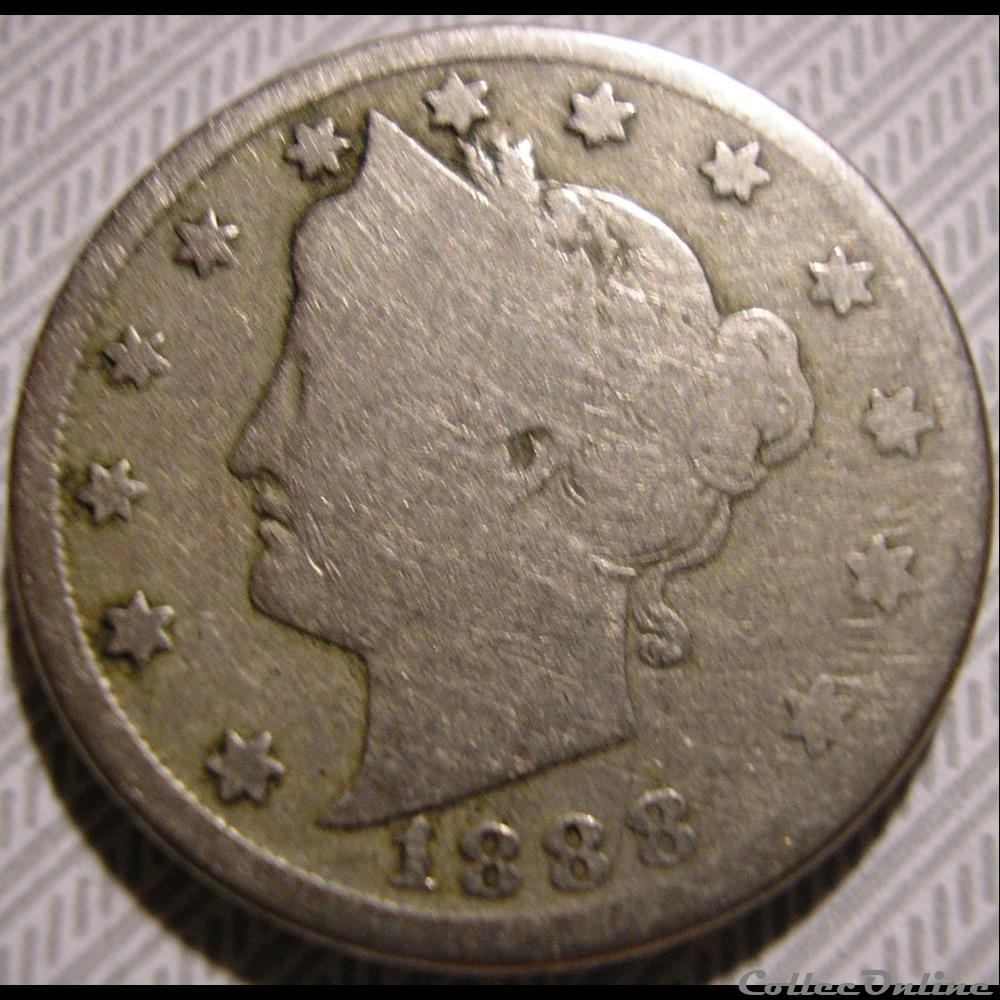 1888 5 Cents monnaie monde etat uni 1888 5 cents