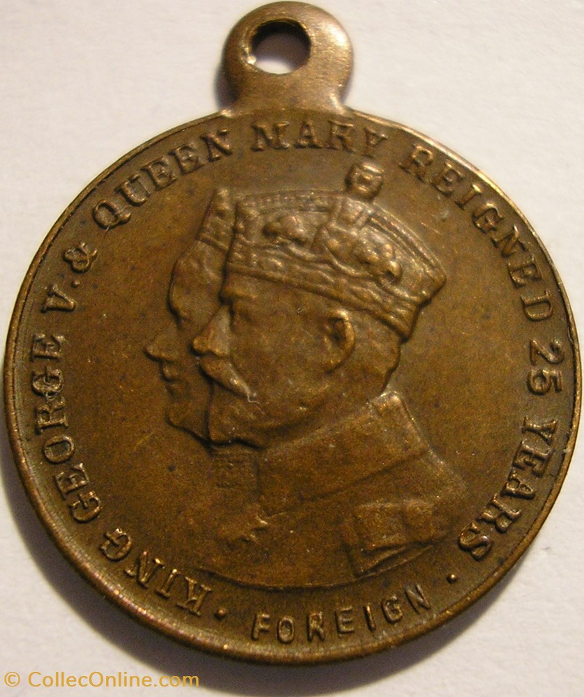 medaille royaume uni george v mary silver jubilee medallion lors prayer uk