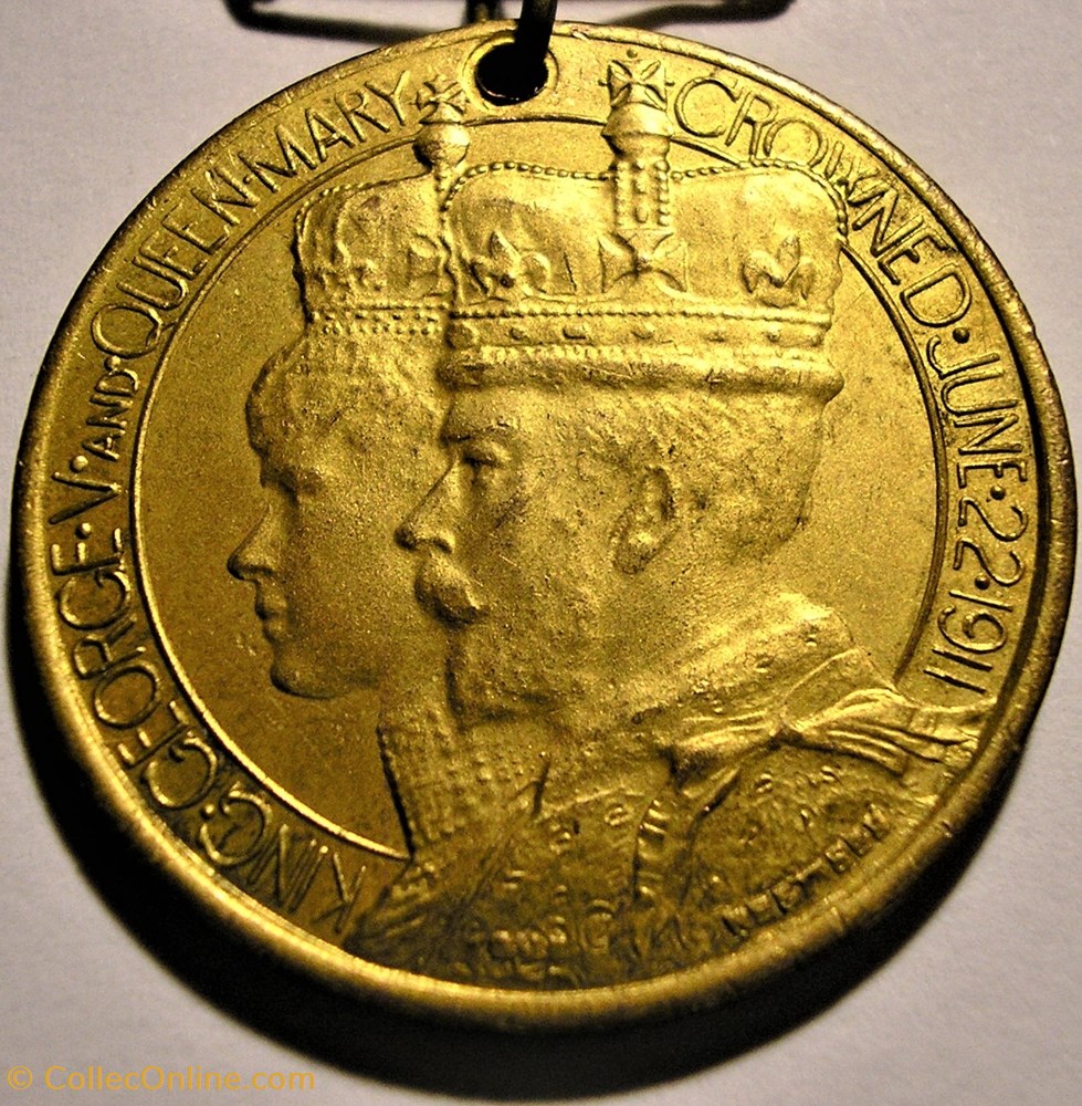 monnaie jeton mereaux george v mary 1911 coronation gilt medal north east devon england