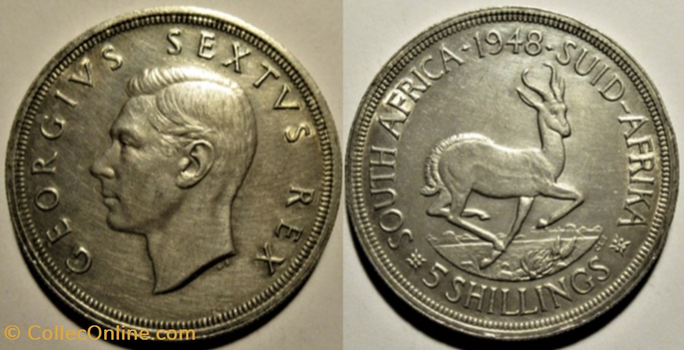 monnaies monde afrique du sud george vi 5 shillings 1948 south africa