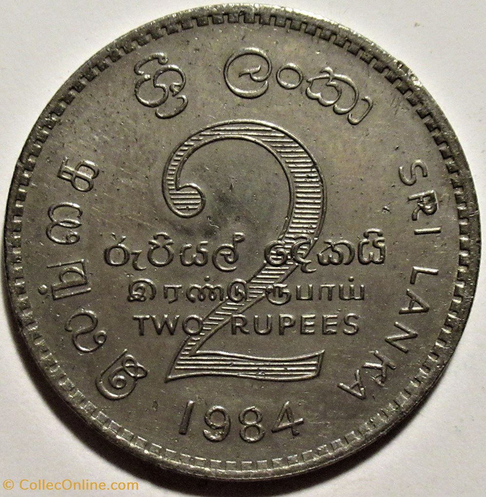 Sri Lanka - 2 Rupees 1984 Llantrisant Mint monnaies monde sri lanka 2 rupees 1984 llantrisant mint