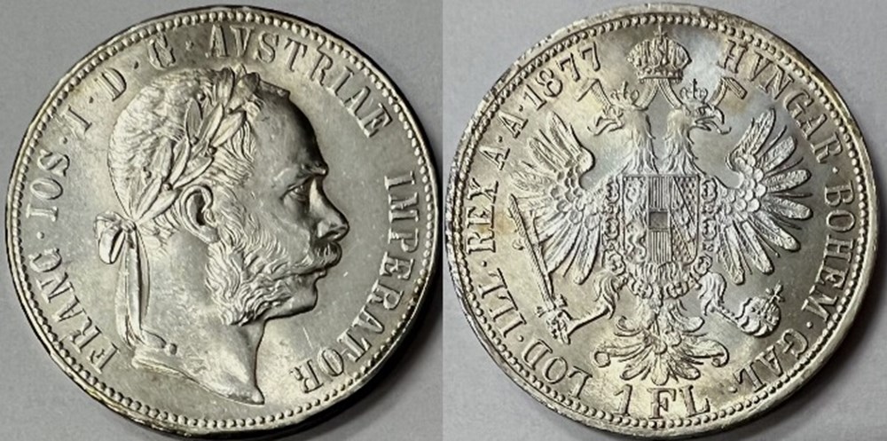 Franz Joseph I - 1 Florin 1877, Austrian Empire monnaies monde autriche franz joseph i 1 florin 1877 austrian empire