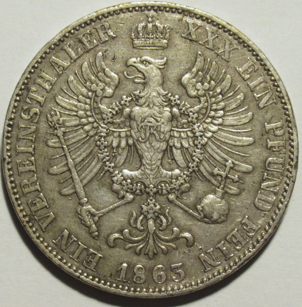 Wilhelm I - 1 Vereinsthaler 1863 - Kingdom of Prussia monnaies europe medievale saint empire romain germanique wilhelm i 1 vereinsthaler 1863 kingdom of prussia
