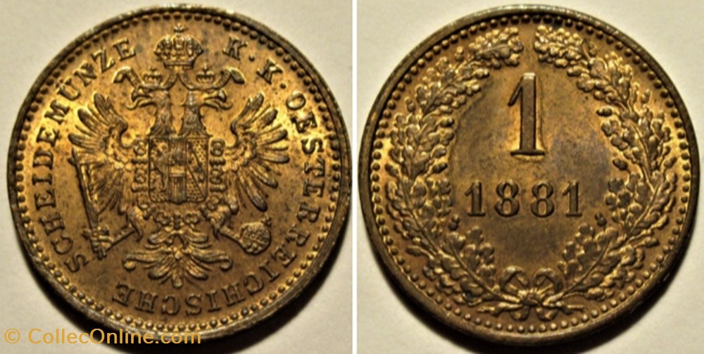 Franz Joseph I - 1 Kreuzer 1881 Vienna - Austrian Empire monnaies monde autriche franz joseph i 1 kreuzer 1881 vienna austrian empire
