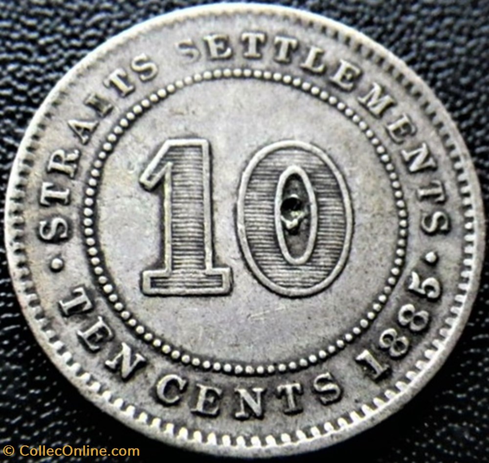 monnaies monde malaisie victoria 10 cents 1885 straits settlements malaysia