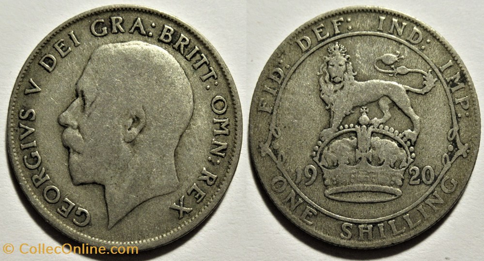 monnaies monde royaume uni george v one shilling 1920 great britain var