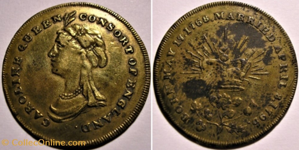 Caroline, Queen Consort ca.1821 Token - Great Britain, (ex.2 var.) monnaies paranumismatique jetons poids caroline queen consort ca 1821 token great britain ex 2 var