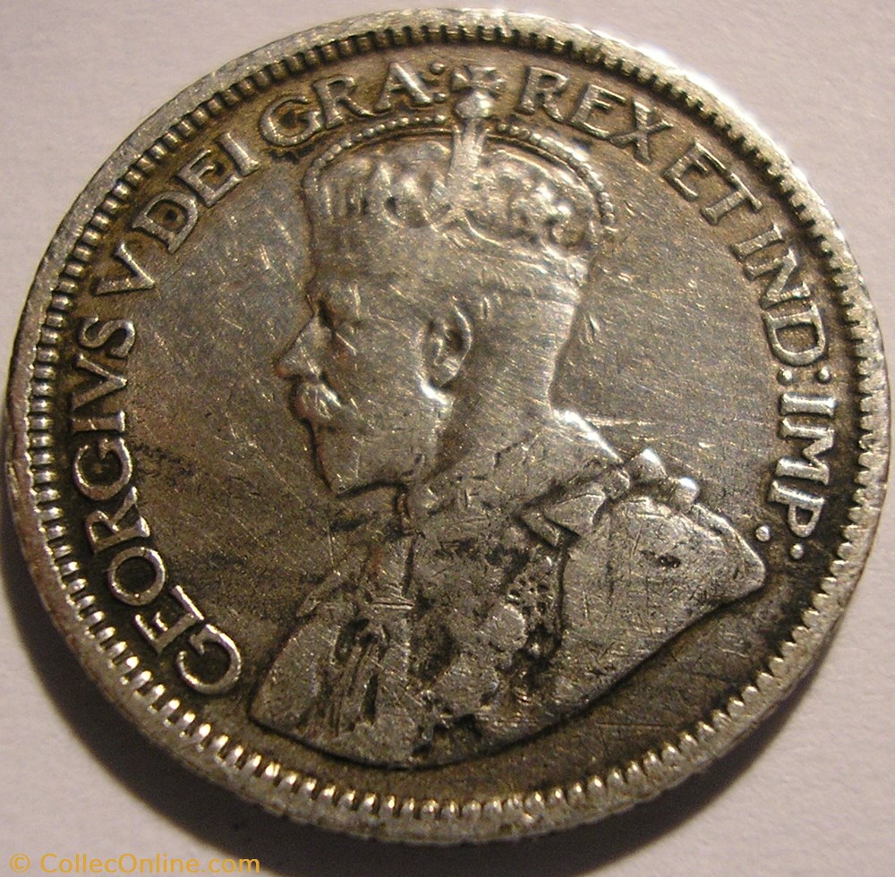 George V - 10 Cents 1916 monnaie monde canadum george v 10 cents 1916