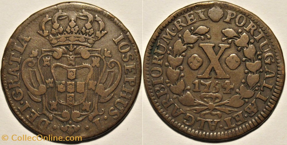 José I of Portugal - 10 Reis 1754 monnaies monde jose i of portugal 10 reis 1754